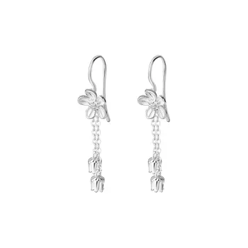 ETAHLOVE Sterling Silver 999 Fine Silver Earrings Women's