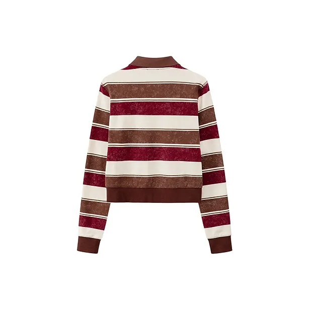 CHUU Cropped Coats Women's Red Stripes-1