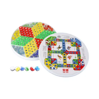 ZIHU Jump Ladder And Ludo Dual Use Glass Balls 60 Pcs Board Games