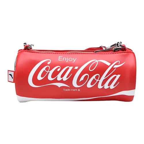 Anta Coca Cola Collaboration PU Leather Fanny Pack Crossbody Bags Regular Unisex Red