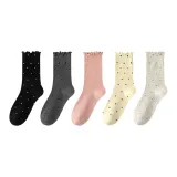 5 Pack (TXJ15502 Polka Dot-Black+Dark Gray+Pink+Custard+Beige)