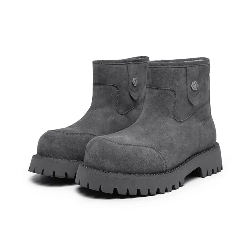 Angelmi Warm And Wear Resistant Short Snow Boots Unisex Gray-1