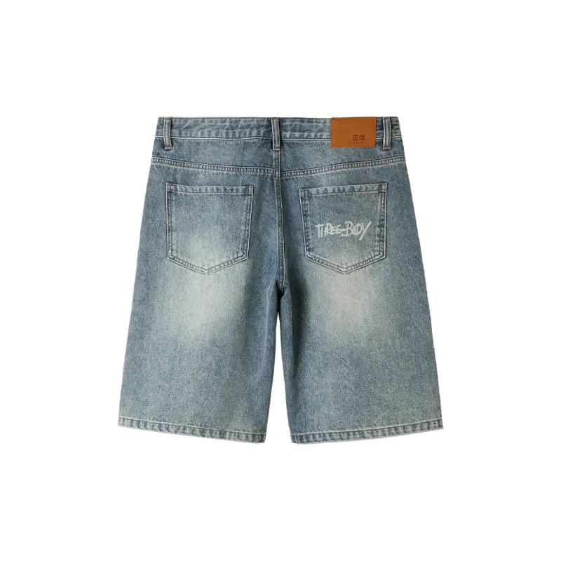 HLA Denim Shorts Men Blue Gray Denim Gradient Light 20-1