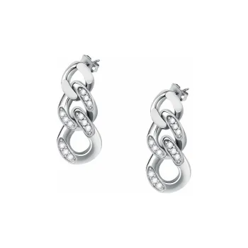 CHIARA FERRAGNI Stainless Steel Glass Earrings Women's Silver