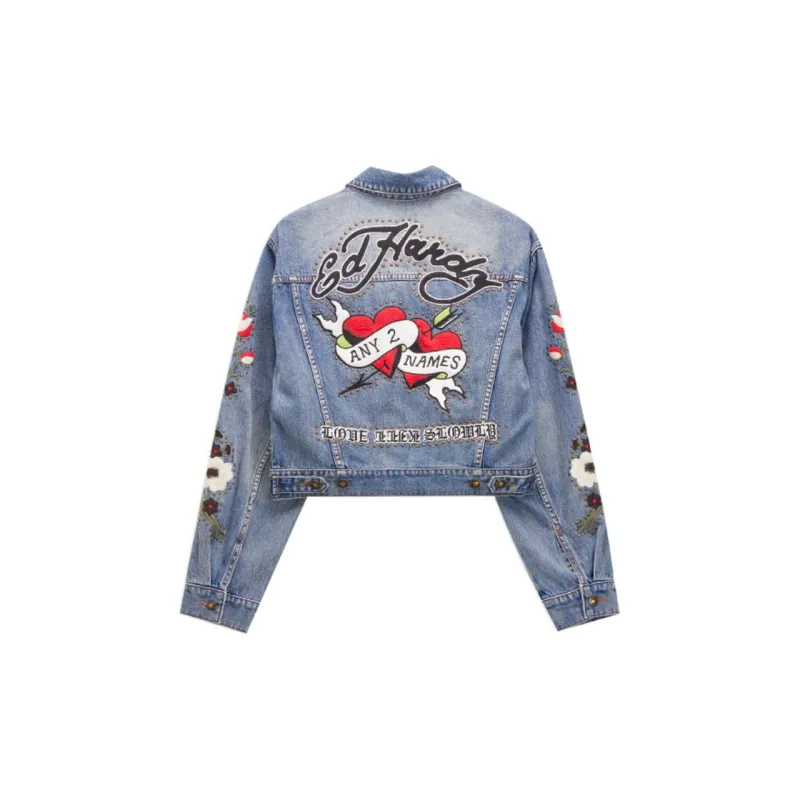Ed Hardy SS25 Denim Jacket Women's Indigo-1
