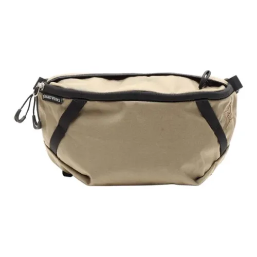PAAGO WORKS Nylon Shoulder Bag Large Size Unisex Dark Beige