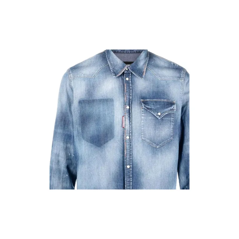 DSQUARED 2 Shirts Men Denim Blue-4