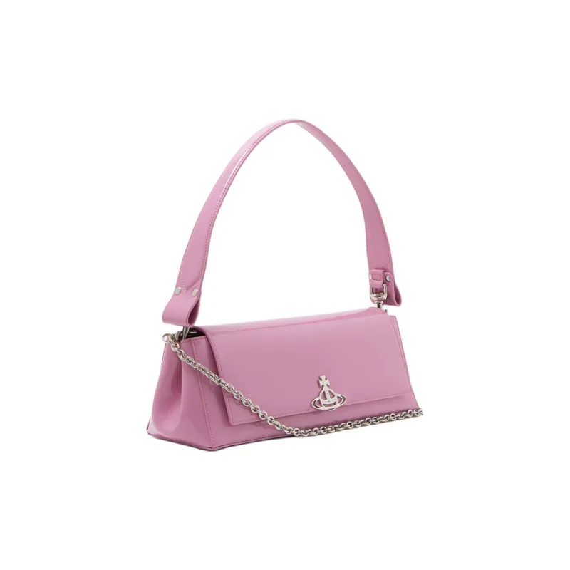 Vivienne Westwood HAZEL Cow Leather Handbag, Shoulder Bag Large Size Women's Pink-1