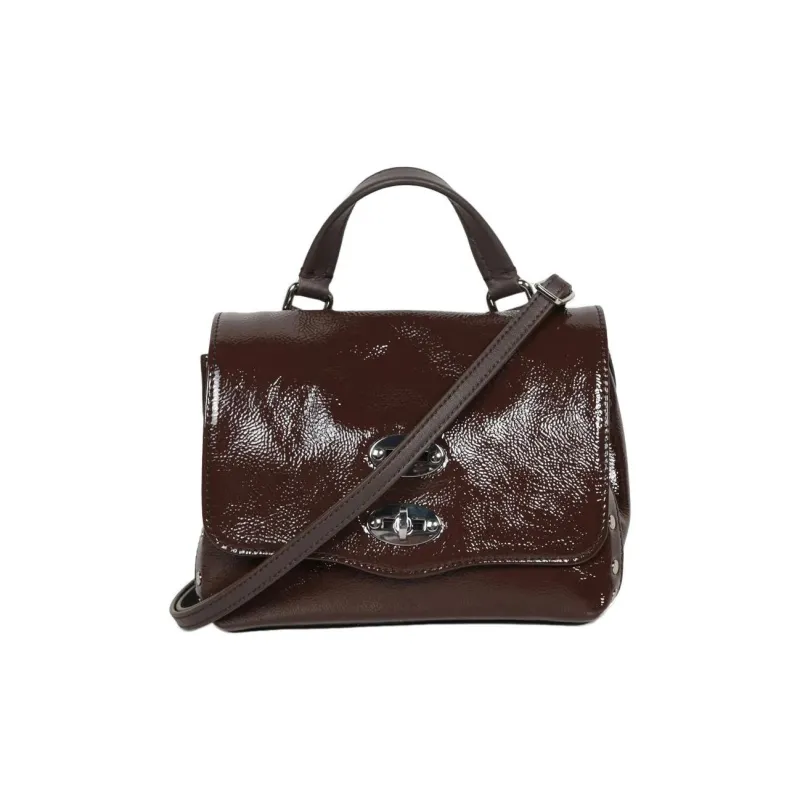 Zanellato Calfskin One Shoulder Handbag Women's Dark Brown-0