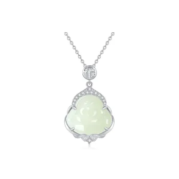 Emerald Dynasty Hetian Jade Necklaces White Jade/Pale Greenish White Jade Women's