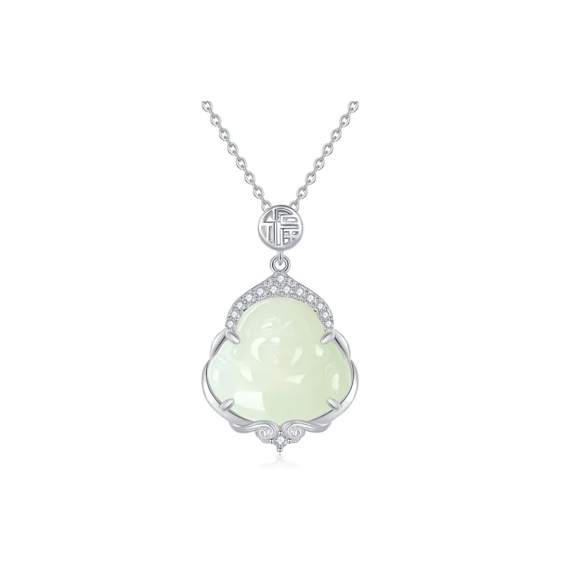 Emerald Dynasty Hetian Jade Necklaces White Jade/Pale Greenish White Jade Women's-0