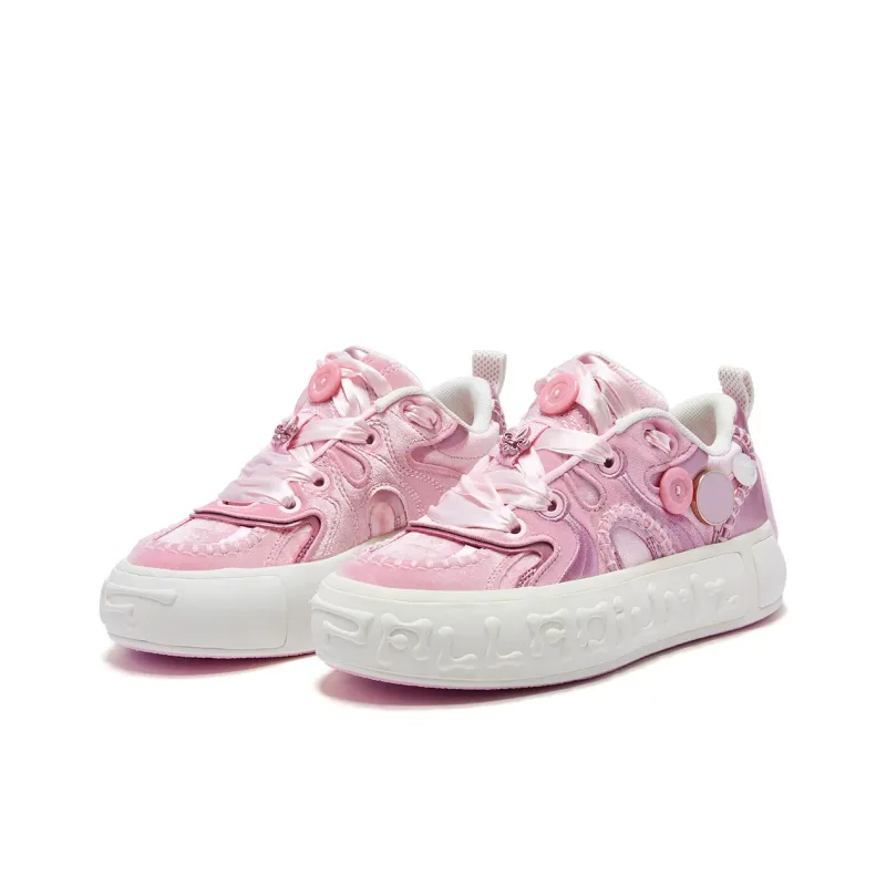 Palladium Anti Slip Wear Resistant Low Top Skateboard Shoes Unisex Light Pink-3