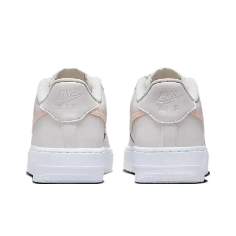 Nike Air Force 1 Abrasion Resistant Low Top Kids' Skateboarding Shoes Gray/White/Pink Unisex-3