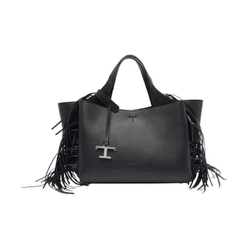 TOD'S Fringe Detailed T Logo Plaque Tote Bag