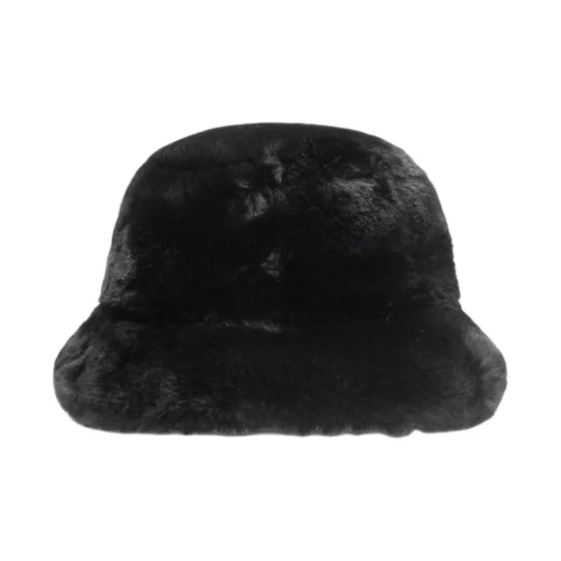 KANGOL Faux Fur Bucket Hats Men's Black-0