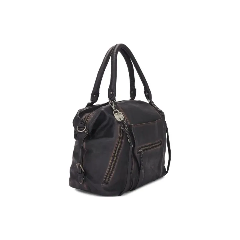 FREE PEOPLE Leather One Shoulder Handbags Small Size Women's Dark Gray-2