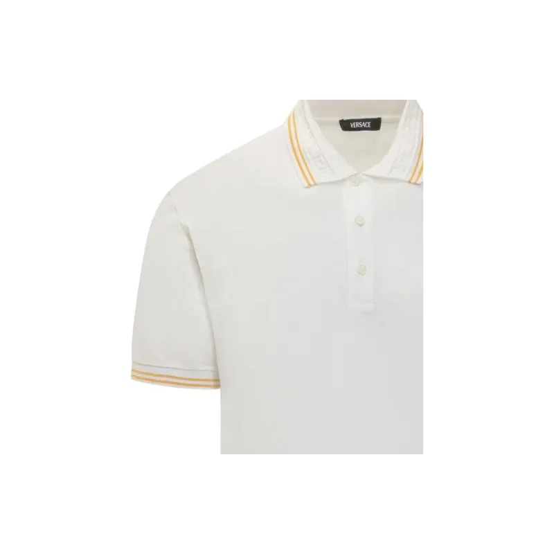 VERSACE Medusa Embroidered Short Sleeved Polo Shirt-3