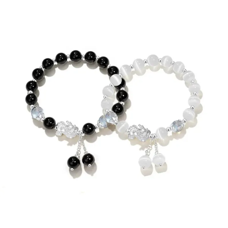 Bubble Scallops Glass Cat Eye Bracelets Unisex-5