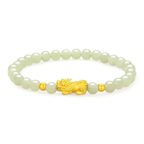YASHENGZHUBAO Hetian Jade Bracelets Pale Greenish White Jade Women's