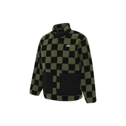 Vans RPFOFF THE WALL CHECKER Velvet feel Coat Men's Black Green