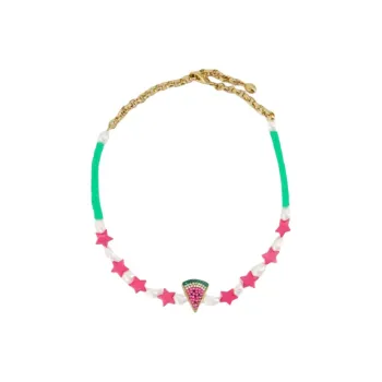 SHOUROUK Brass Metal Crystal Necklaces Unisex Red