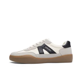 Warrior Anti Slip And Wear Resistant Lightweight Low Top Skateboard Shoes Men's Gray Beige Black