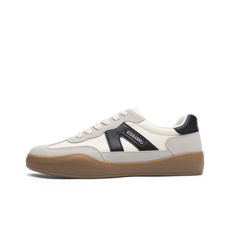 Warrior Anti Slip And Wear Resistant Lightweight Low Top Skateboard Shoes Men's Gray Beige Black-0
