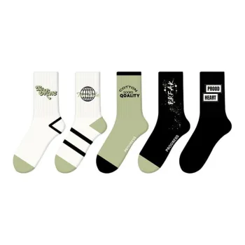 FIRS Mid Calf Socks Men's 5 Pack Mixed Color
