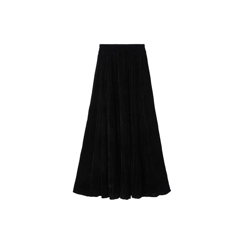 XIANGYING Casual Long Skirt Women's Black-1