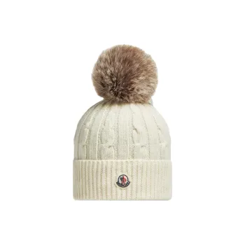 Moncler Logo Patch Pompom Detailed Beanie