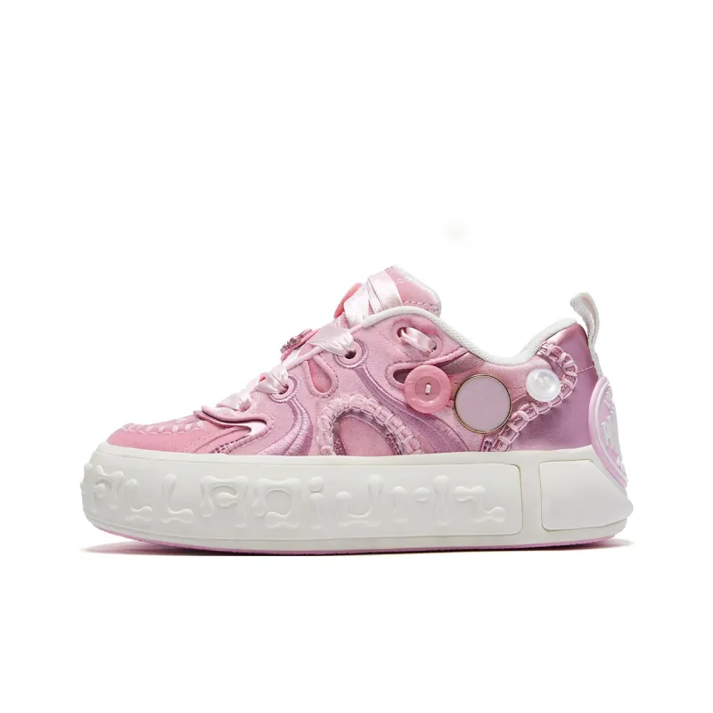 Palladium Anti Slip Wear Resistant Low Top Skateboard Shoes Unisex Light Pink-0