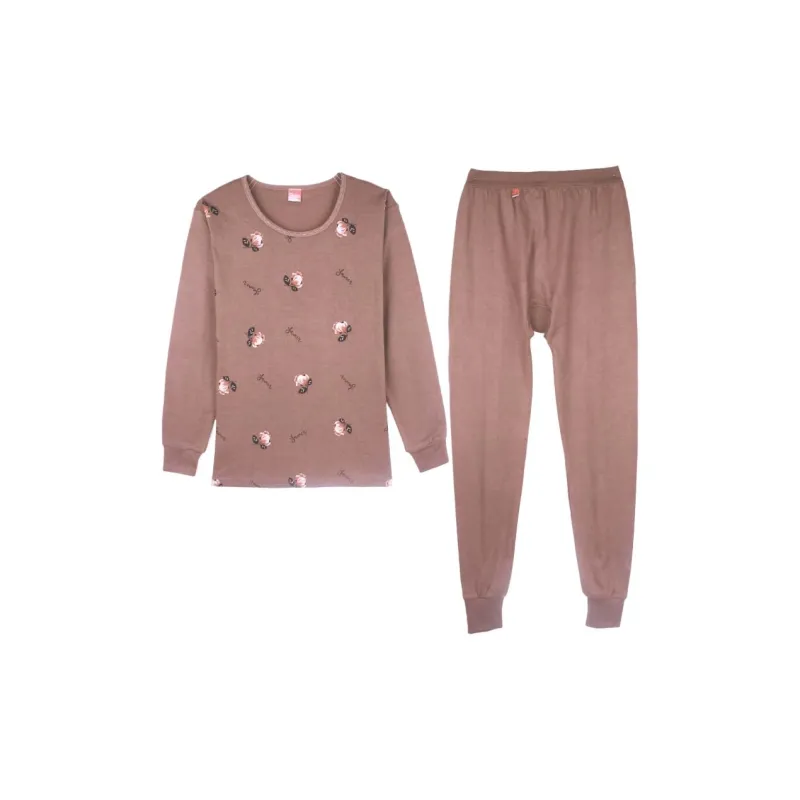 Cotton Gene Thermal Set Women's Coffee-0