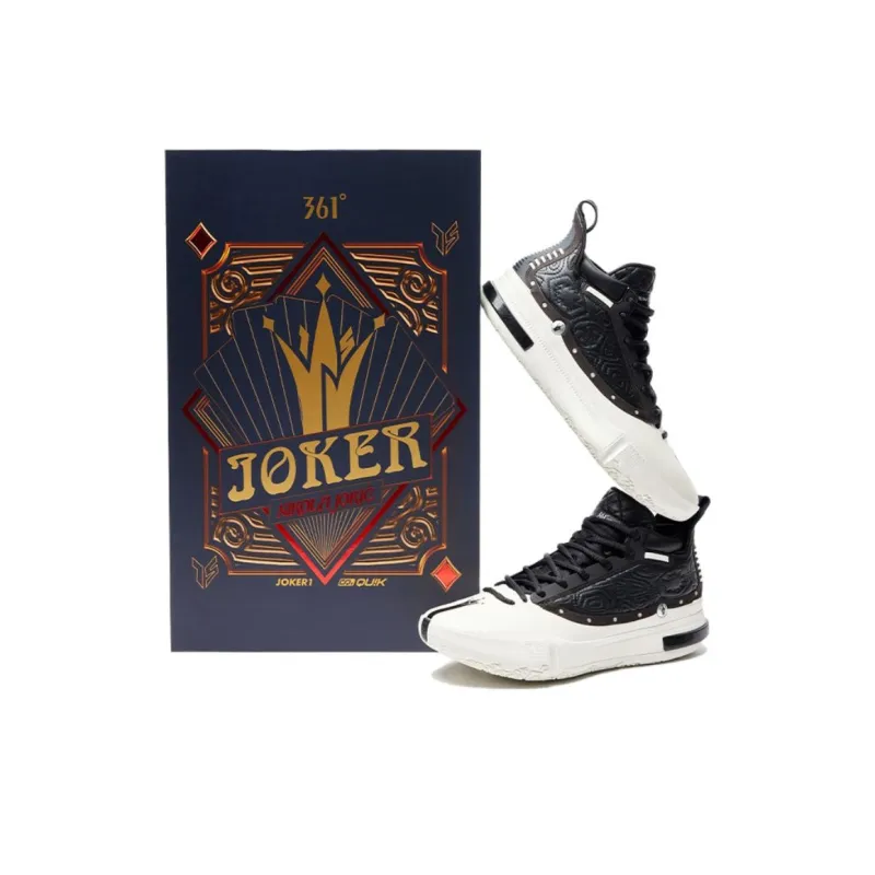 361° Joker Yokei Generation One Basketball Shoes Men High Top Obsidian Black/Feather White-1