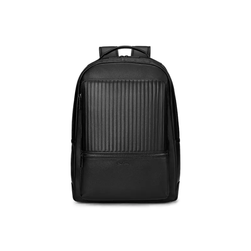 PIERRE CARDIN Cow Leather Backpack Tubas Men's Black-1