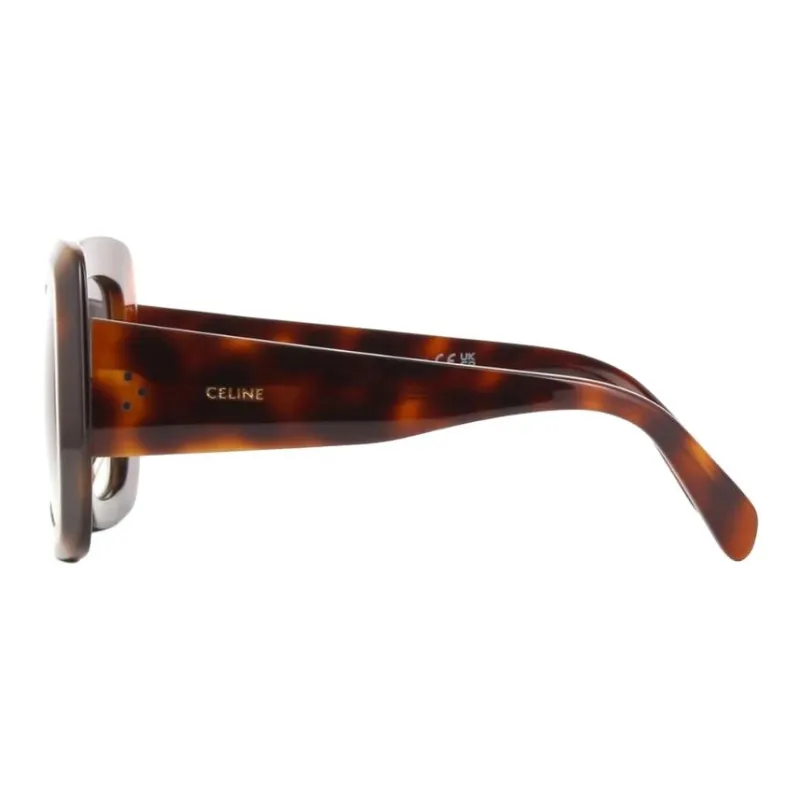CELINE Acetate Square Sunglasses Women's Tortoiseshell-2