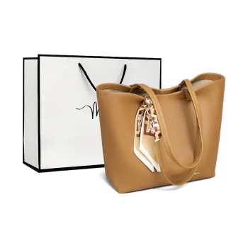 MILLIE'S Synthetic Leather Tote Bag, Shopping Bag, Handbag, Shoulder Bag Tubas Women's Brown/Khaki