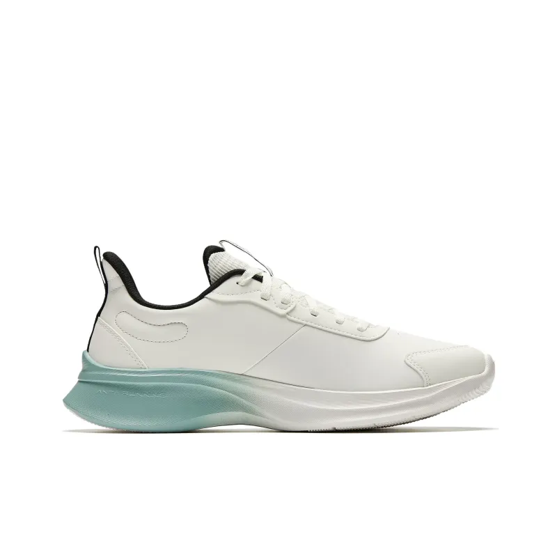 Anta Hydrogen Run Anti-Slip Wear-Resistant Low-Top Running Shoes Men's White Black-1