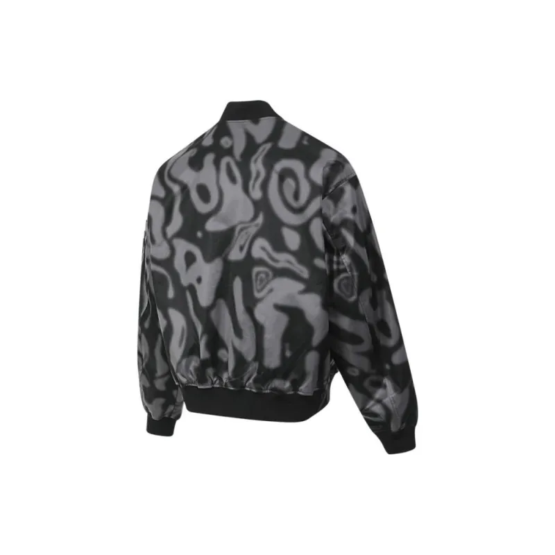Vans BLUR LOGO BOMBER Baseball Jacket Men's Black Gray-1