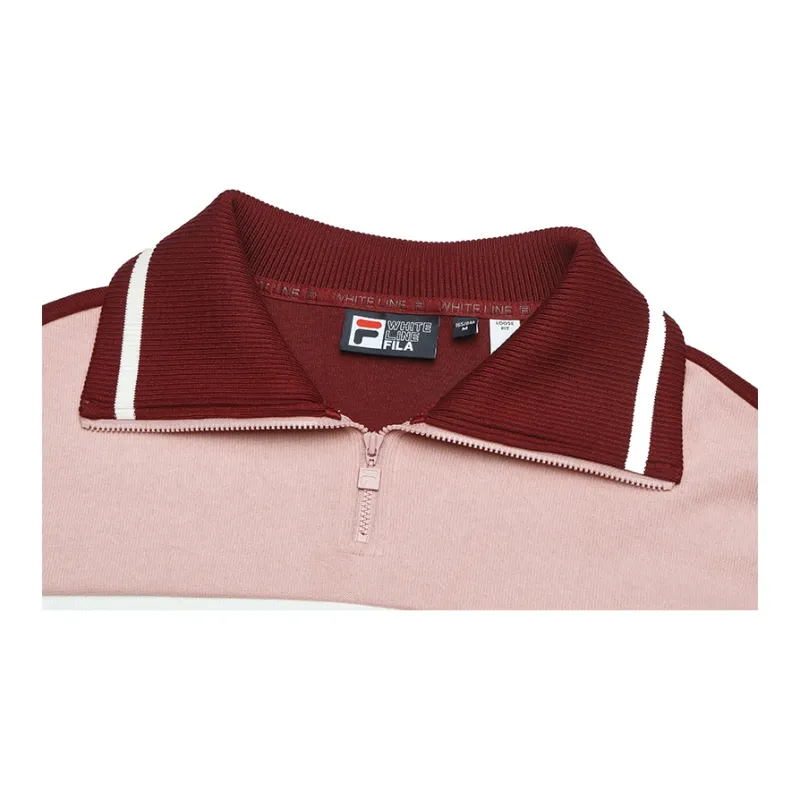 FILA Sweatshirt Women's Fairy Pink Wine Red-4