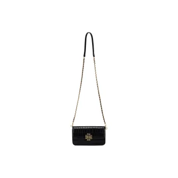 TORY BURCH Britten Crocodile Pattern Leather Shoulder Bag, Crossbody Bag, Chain Bag, Wallet Small Size Women's Black