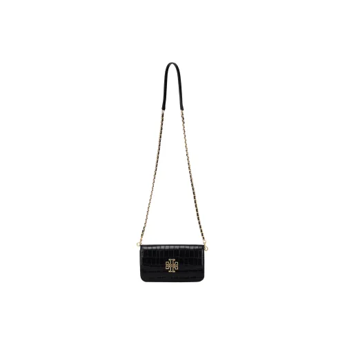 TORY BURCH Britten Crocodile Pattern Leather Shoulder Bag, Crossbody Bag, Chain Bag, Wallet Small Size Women's Black