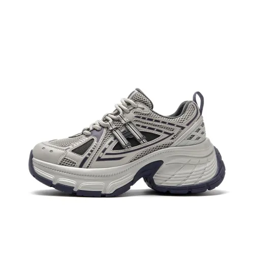 JOSINY JOSINY Height Increasing Warmth Low Top Chunky Sneakers Women's Gray Blue