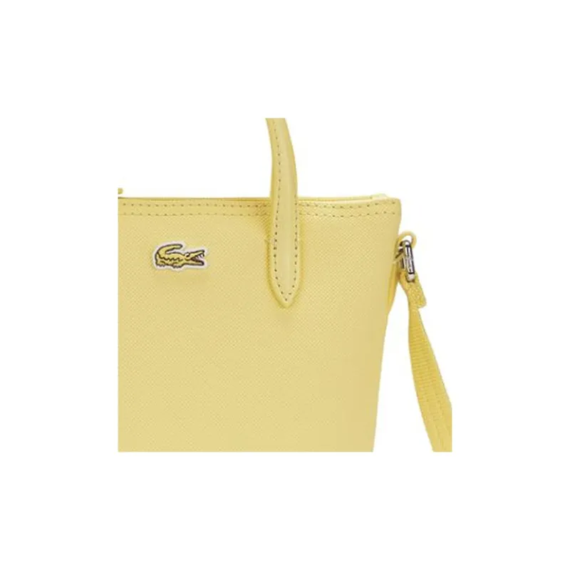 LACOSTE PVC Shoulder Bag Crossbody Bag Handbag Small Size Women's Light Yellow-2