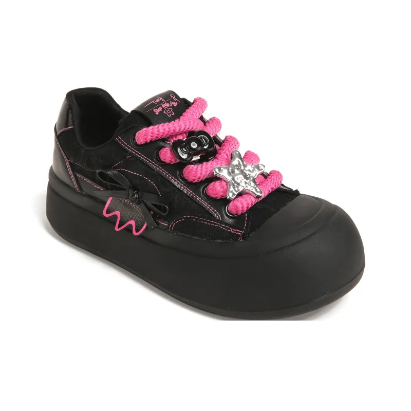 TTKJ Cushioning Height Increase With Slip Resistant Properties Low Top Skateboard Shoes Women's Sweetheart Rose Red-2