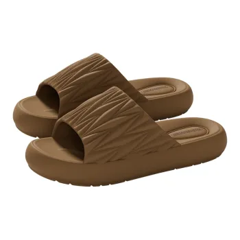 Warm Edge Pleated Slippers Summer Home Indoor Minimalist Style Slip Resistant Couple Bathroom Bathing Home Slippers