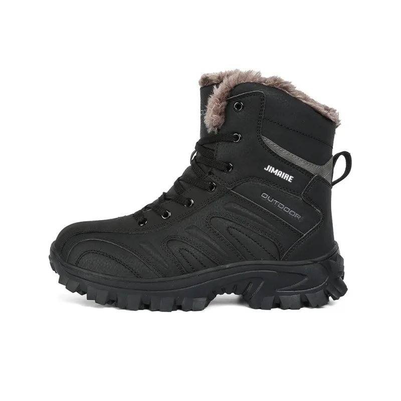 King Jinmai Warm Slip Resistant Short Mid Calf Snow Boots Men's-3