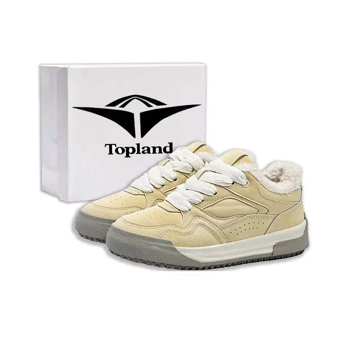 Topland Thermal Coverage Height Increasing Low Top Skateboard Shoes Women's-19