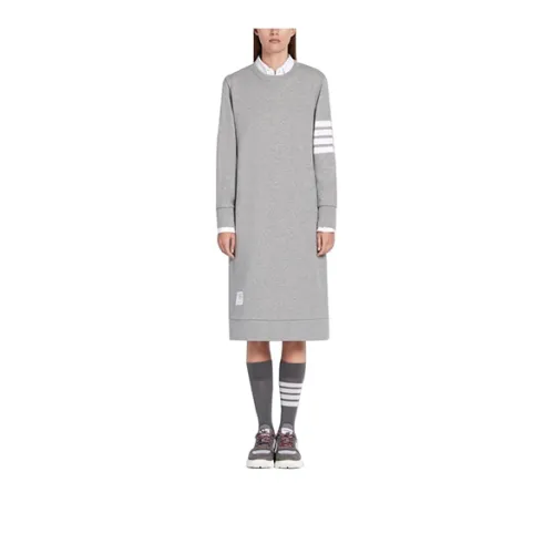 THOM BROWNE 4 Bar Sleeve Sweatshirt Dress