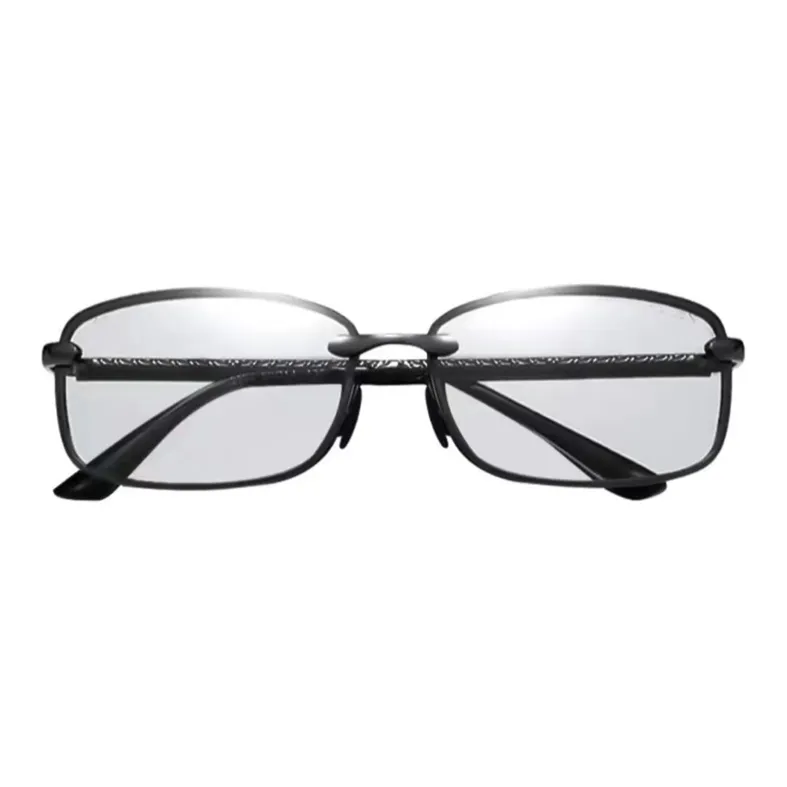Thunder Pailong Alloy Square Sunglasses Men's Black Gray Gold-8