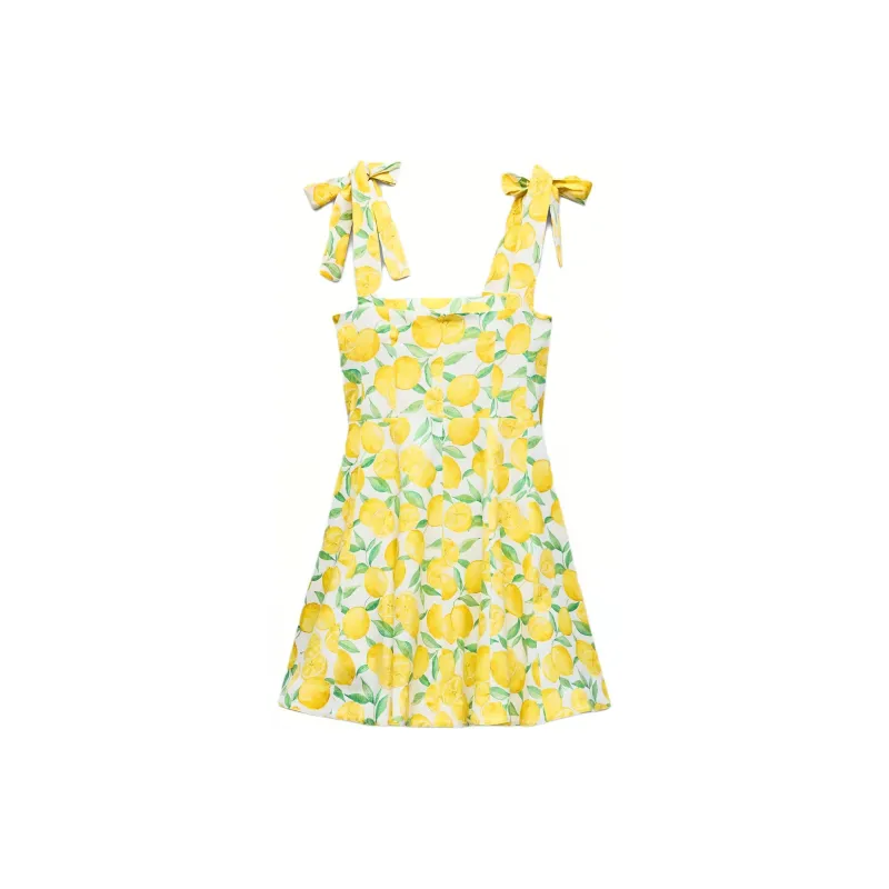 ZARA Sleeveless Dress Women's Yellow-1